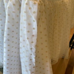 Pottery Barn Kids White and Gold Polka Dot Bedding